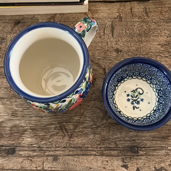 Hand made in Poland coffee cup and trinket dish - Picture 7 of 10